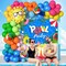 Summer Pool Beach Party Decorations, Balloons Arch Kit with Backdrop & Photo Props